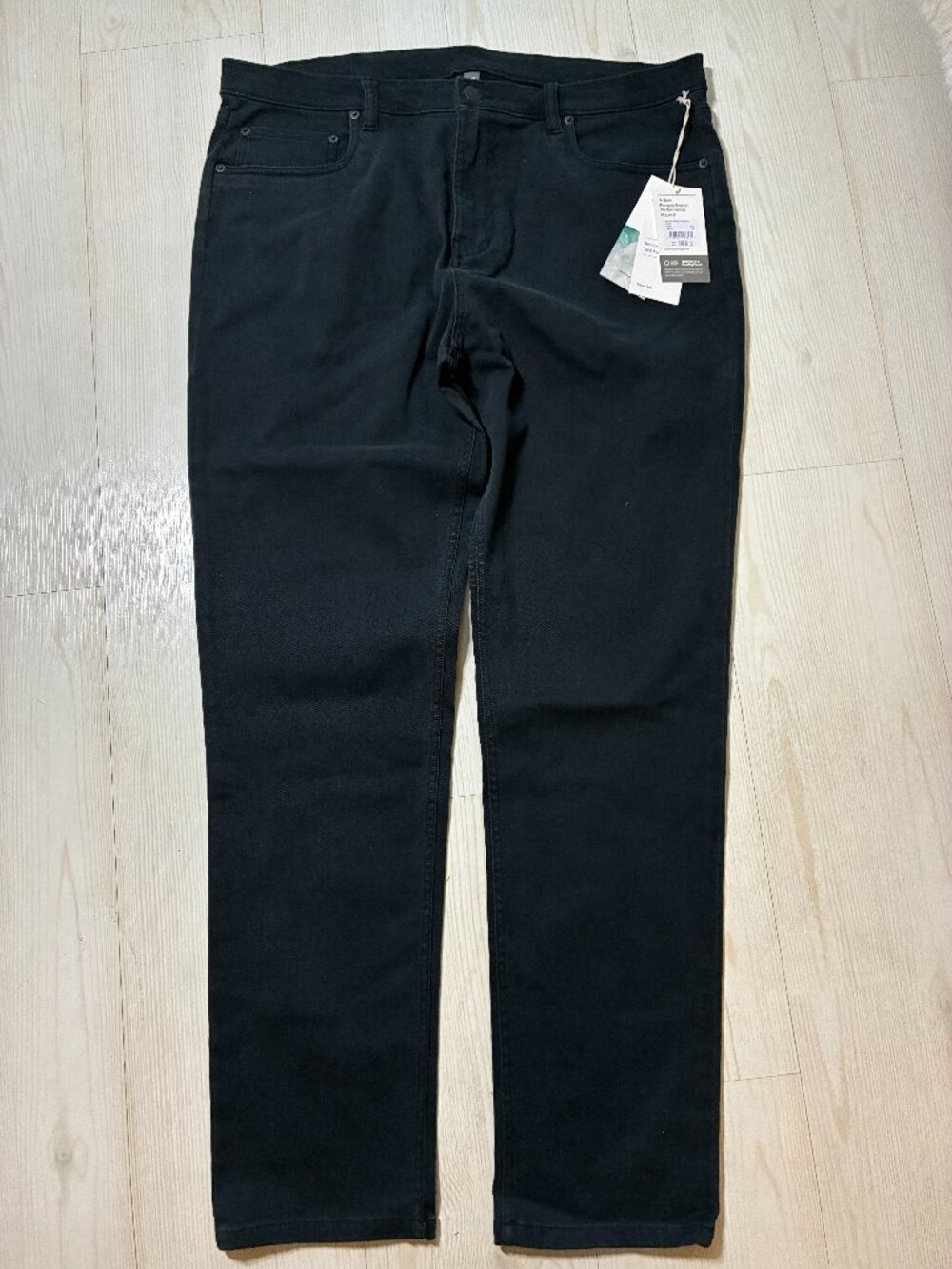 NWT Vuori Benton Stretch Twill Pants Black 38x32 Slim Fit V468 Cotton Blend